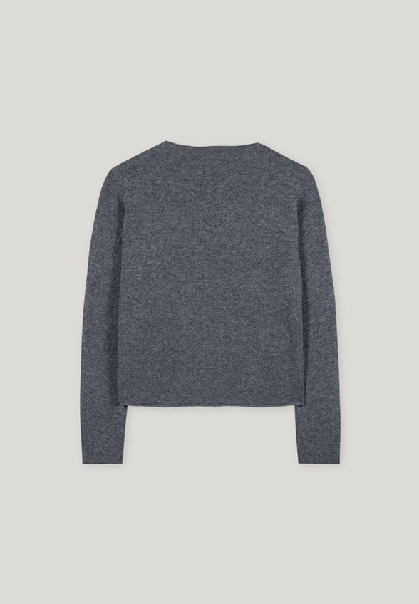 SWETER KASZMIROWY CIEMNO-SZARY