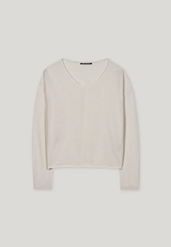 SWETER KASZMIROWY JASNO-SZARY