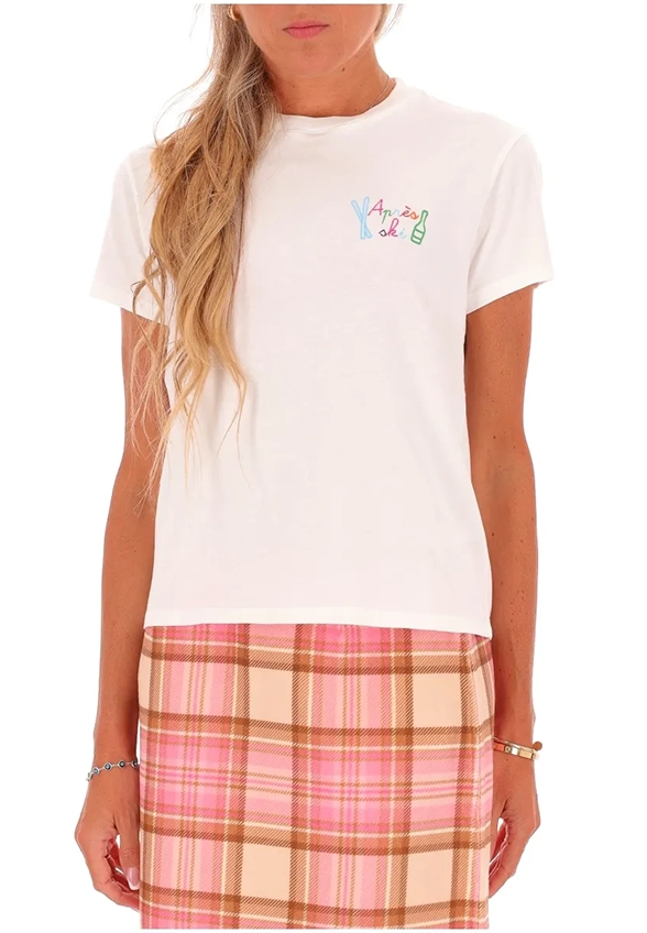 T-SHIRT EMILIE W APRES SKI RAINBOW BIAŁY