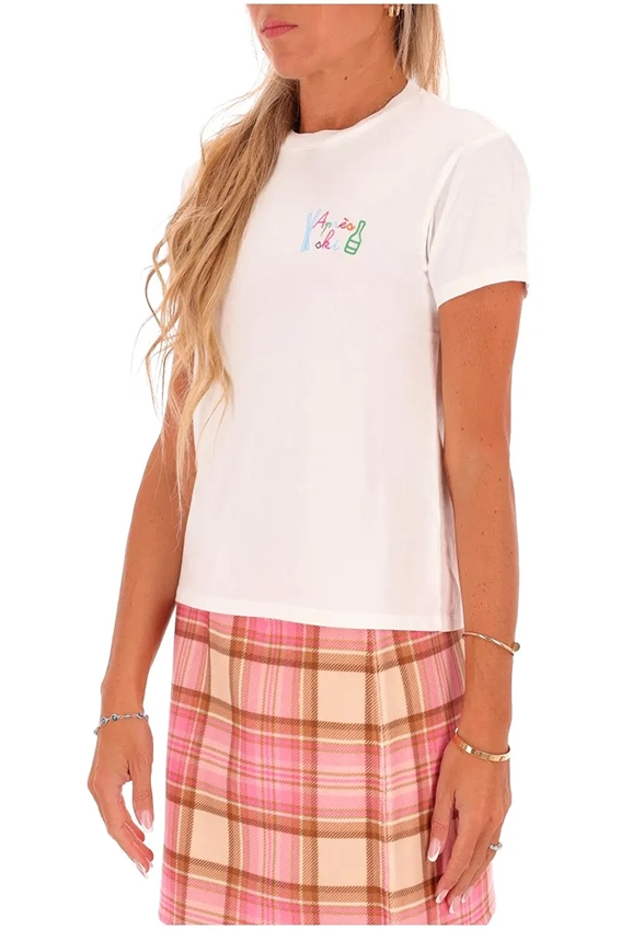 T-SHIRT EMILIE W APRES SKI RAINBOW BIAŁY