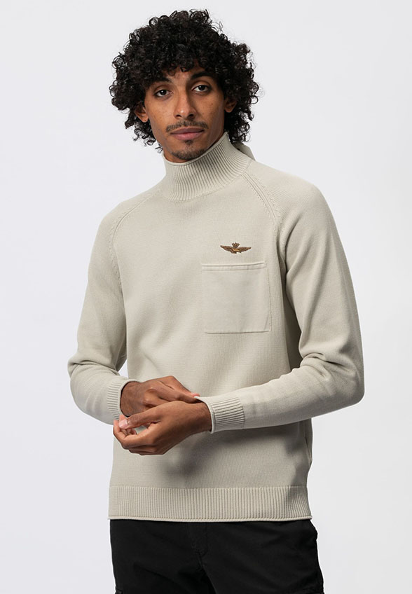SWETER BAWEŁNIANY MĘSKI BEŻOWY