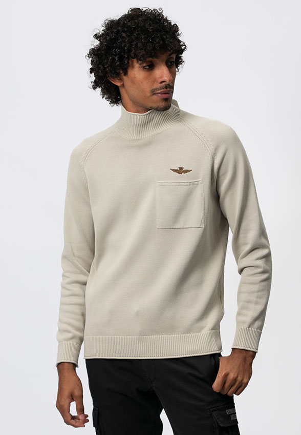 SWETER BAWEŁNIANY MĘSKI BEŻOWY