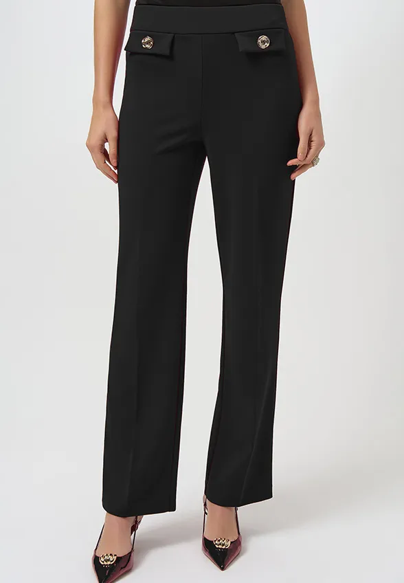 SPODNIE WIDE-LEG ZE SCUBA KREPY CZARNE