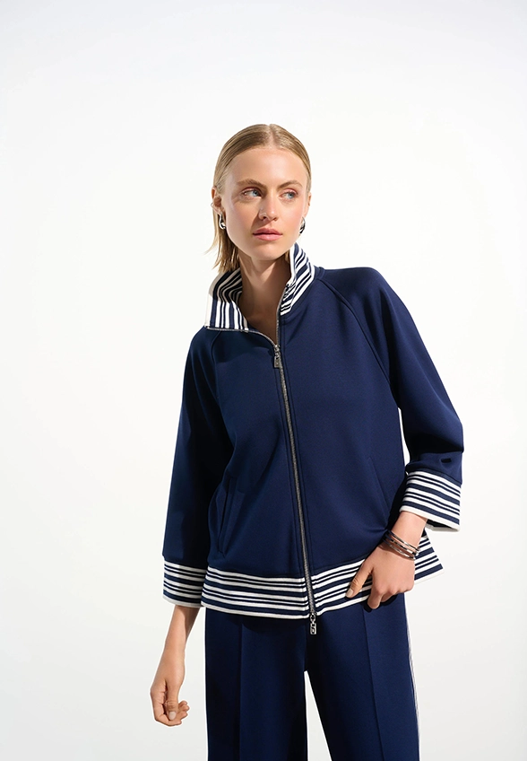 BLUZA Z GOLFEM GRANATOWA