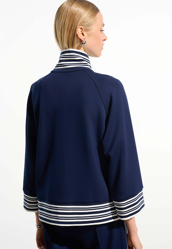 BLUZA Z GOLFEM GRANATOWA