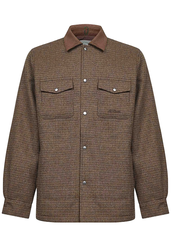 KURTKA MĘSKA BEXLEY WOOL PIED DE POULE BRĄZOWA