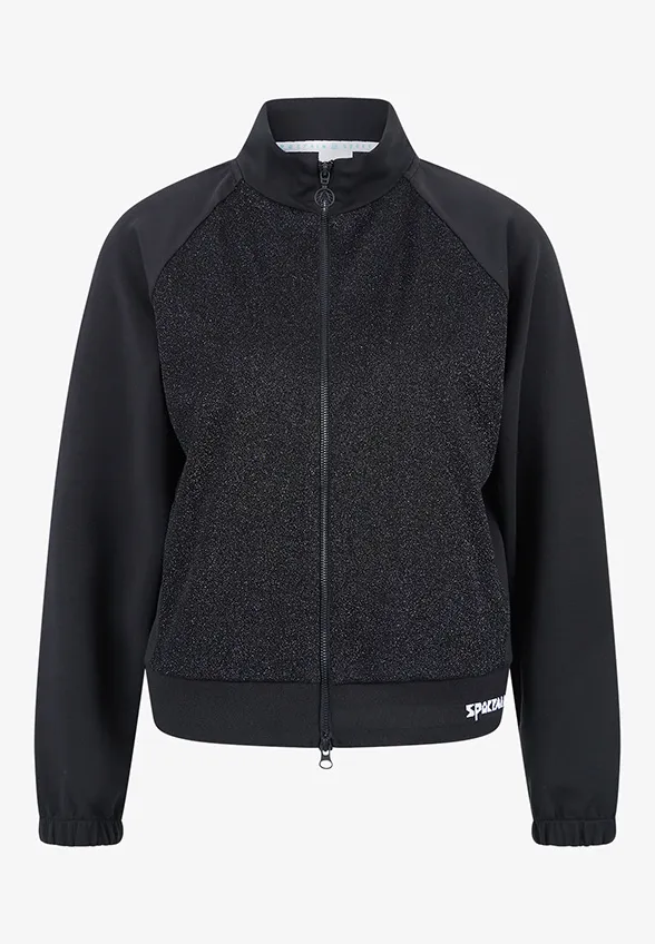 BLUZA Z METALIZUJĄCYM EFEKTEM CZARNA