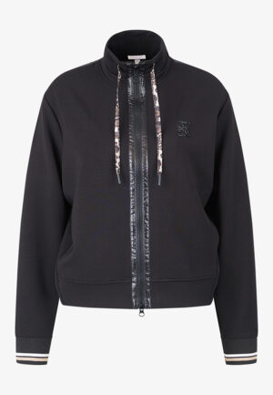 BLUZA Z MODALU ZE STÓJKĄ CZARNA