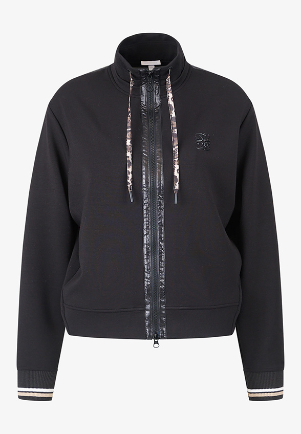 BLUZA Z MODALU ZE STÓJKĄ CZARNA