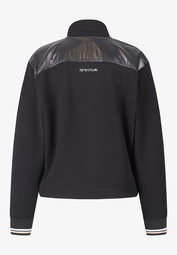 BLUZA Z MODALU ZE STÓJKĄ CZARNA