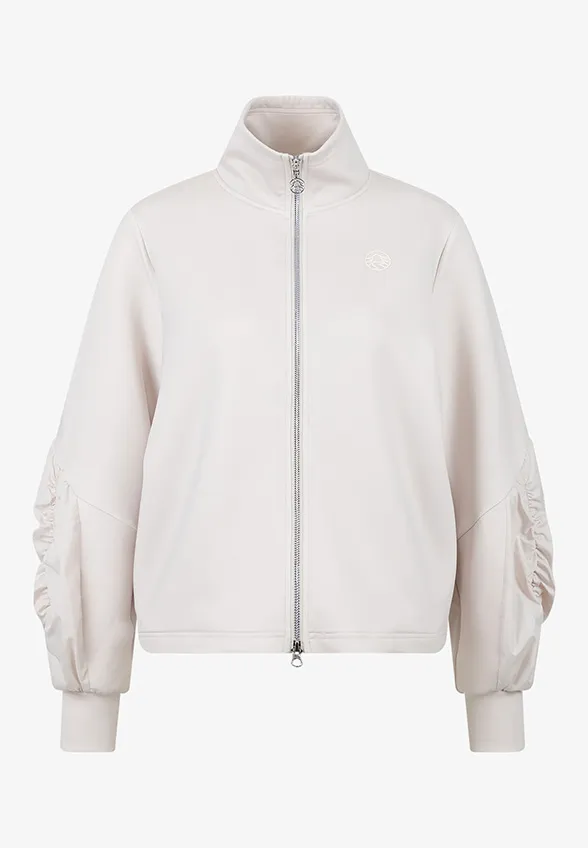 BLUZA Z MARSZCZONYMI RĘKAWAMI BIAŁA