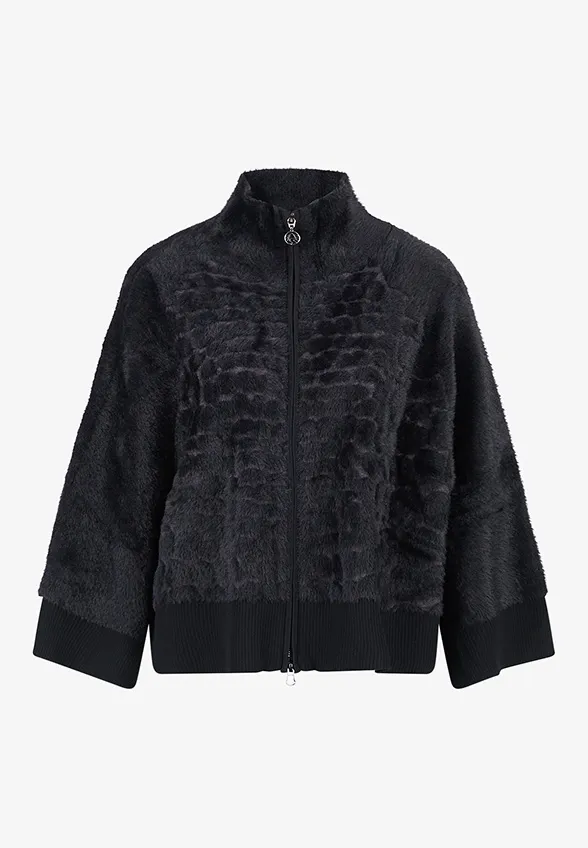 BLUZA Z EEKTEM FUTRA CZARNA
