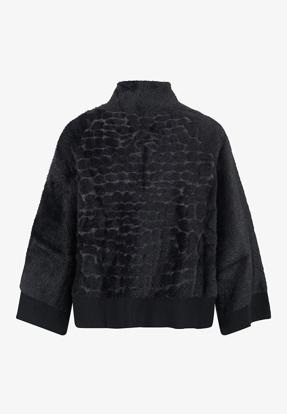 BLUZA Z EEKTEM FUTRA CZARNA