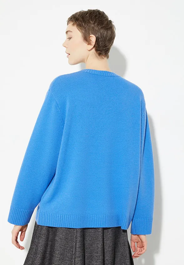 SWETER PAPRICA KASZMIROWY NIEBIESKI