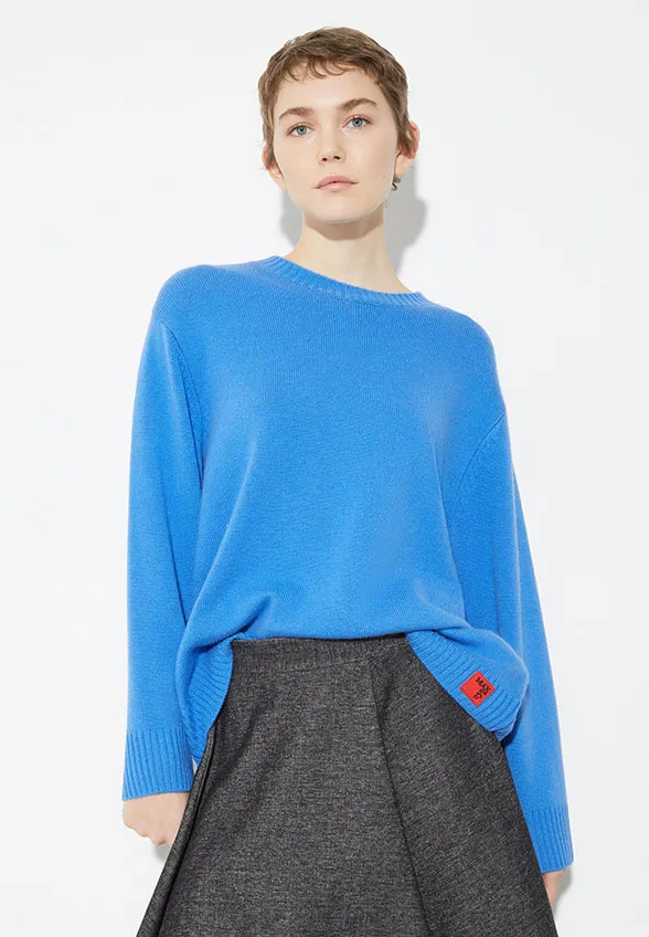 SWETER PAPRICA KASZMIROWY NIEBIESKI