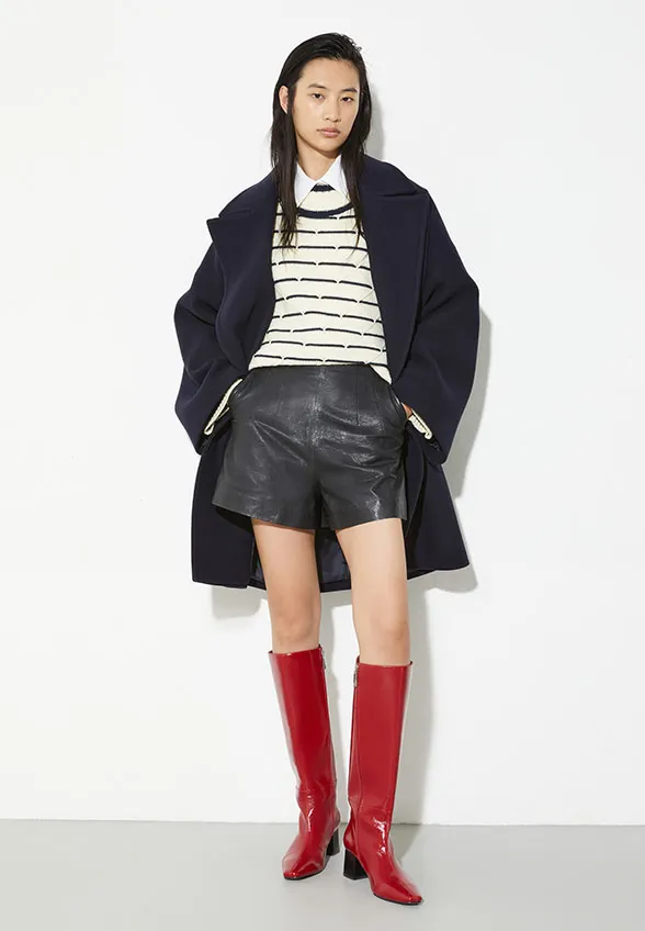 SWETER PAGGIO W PASKI KREMOWY