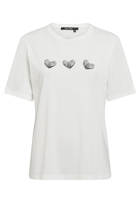 T-SHIRT Z GRAFICZNYM NADRUKIEM BIAŁY