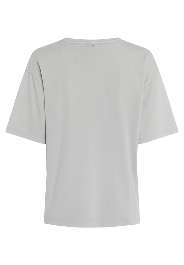 T-SHIRT Z FOLIOWYM NADRUKIEM SZARY
