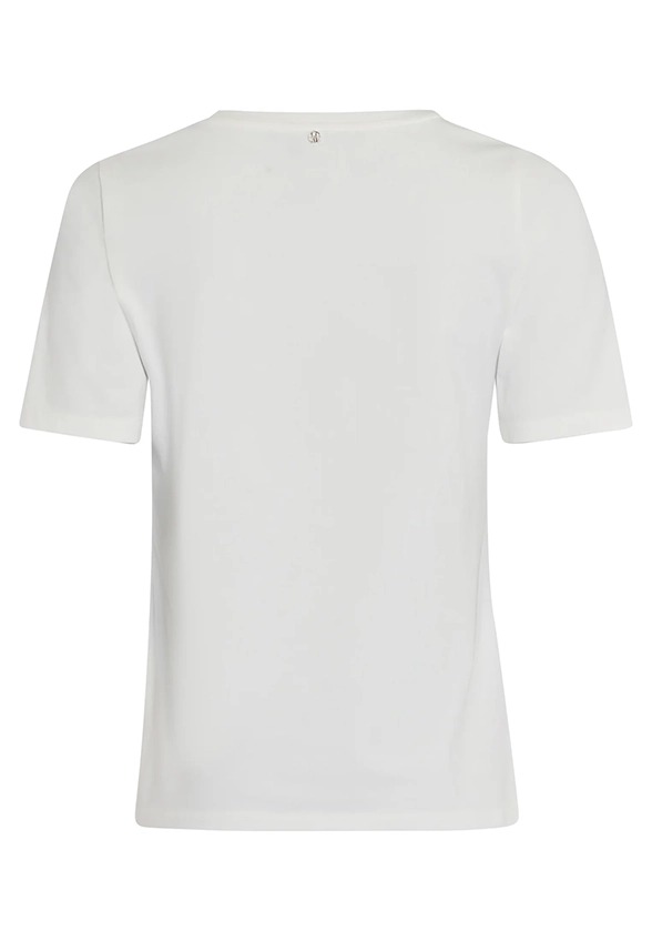 T-SHIRT Z PERŁOWĄ APLIKACJĄ BIAŁY
