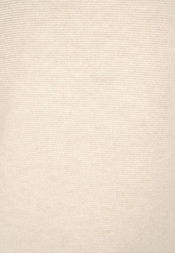 SWETER Z MIESZANKI KASZMIRU I WEŁNY KREMOWY