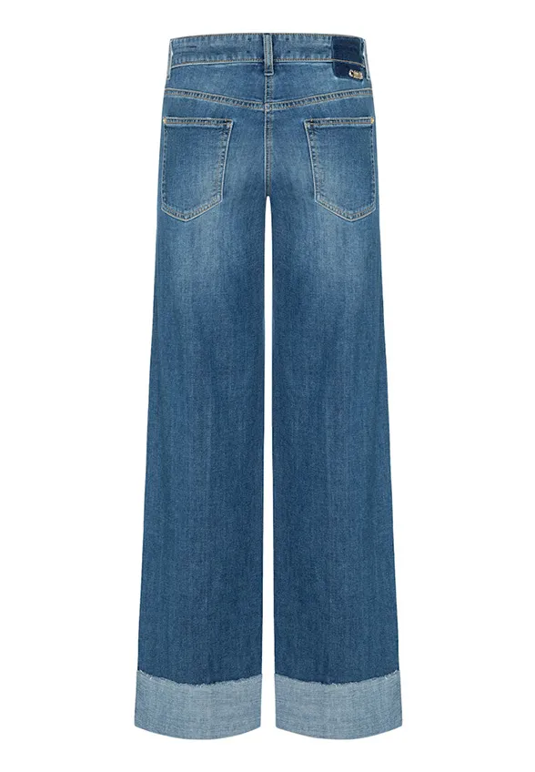 SPODNIE JEANSOWE ANTONIA WIDE-FIT NIEBIESKIE