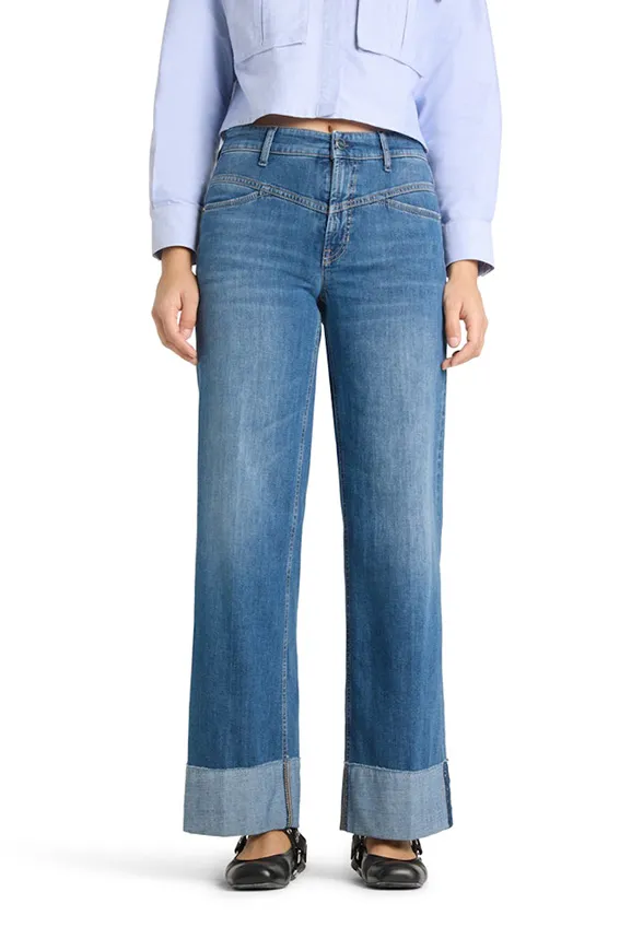 SPODNIE JEANSOWE ANTONIA WIDE-FIT NIEBIESKIE