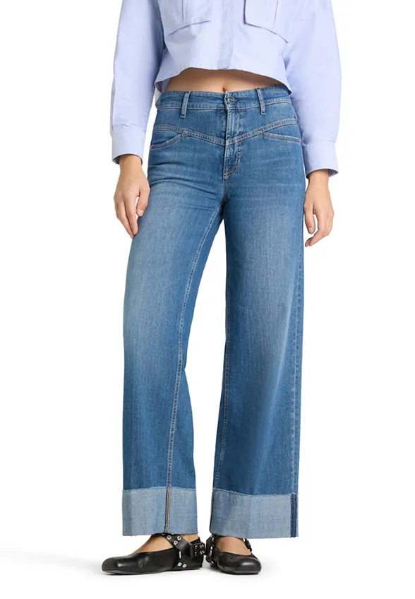 SPODNIE JEANSOWE ANTONIA WIDE-FIT NIEBIESKIE