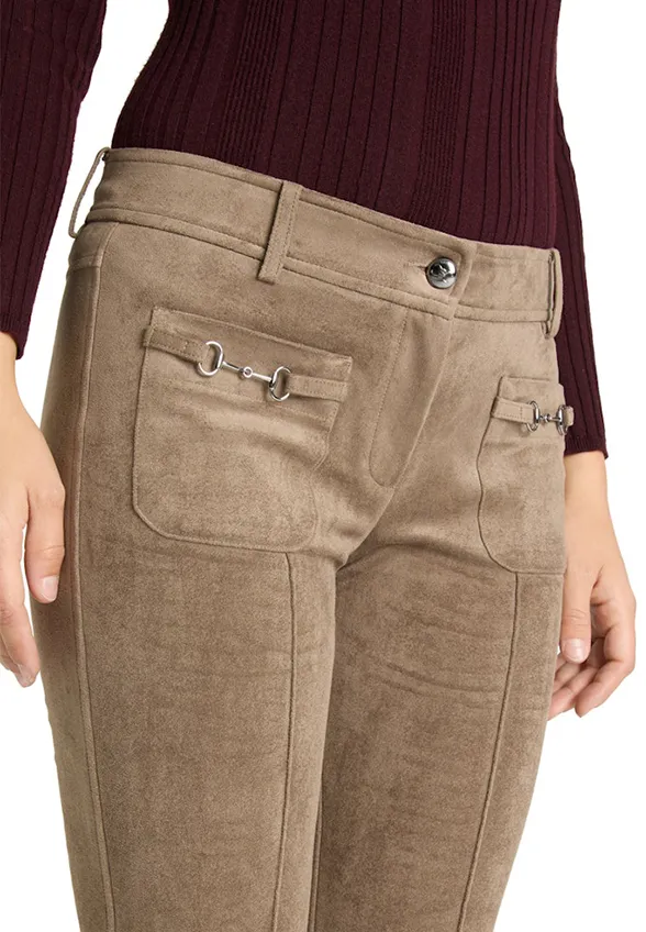 SPODNIE FARAH PATCHED POCKED ZAMSZOWE JASNY BRĄZ
