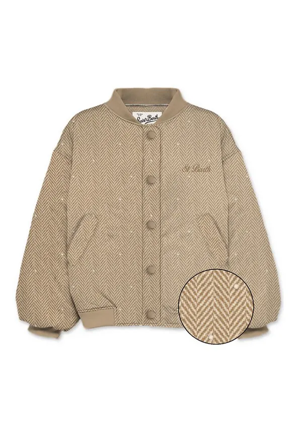 KURTKA MOMBERKA BONNIBELL DOUBLE HERRINGBONE BRĄZOWA