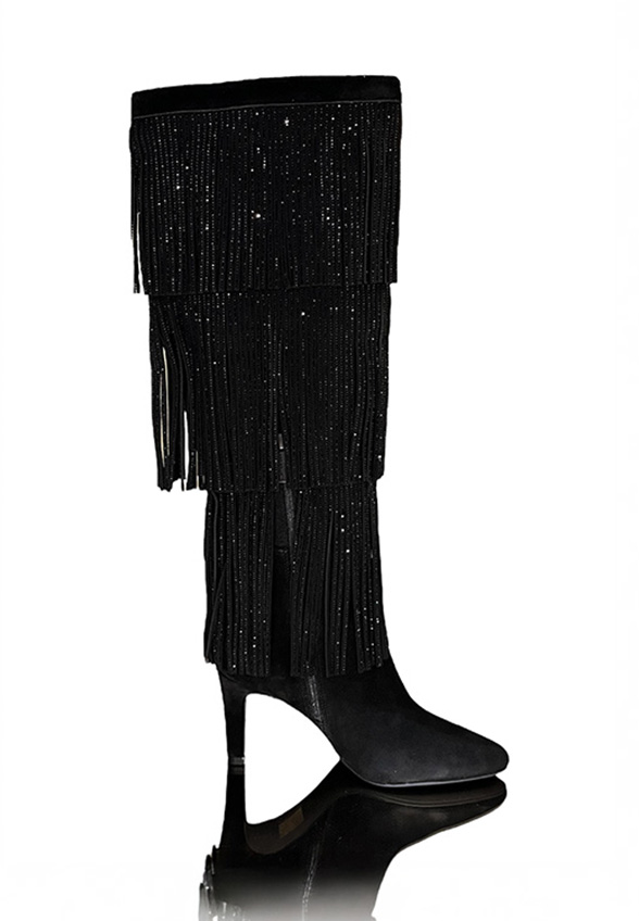 KOZAKI SHOREDITCH KNEE BOOT CZARNE