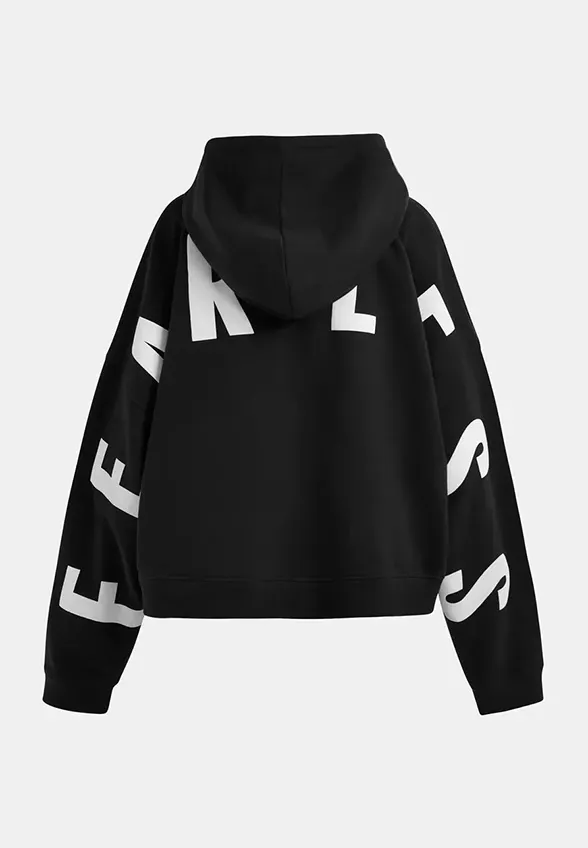 BLUZA Z KAPTUREM I NADRUKIEM CIEMNA ZIELEŃ