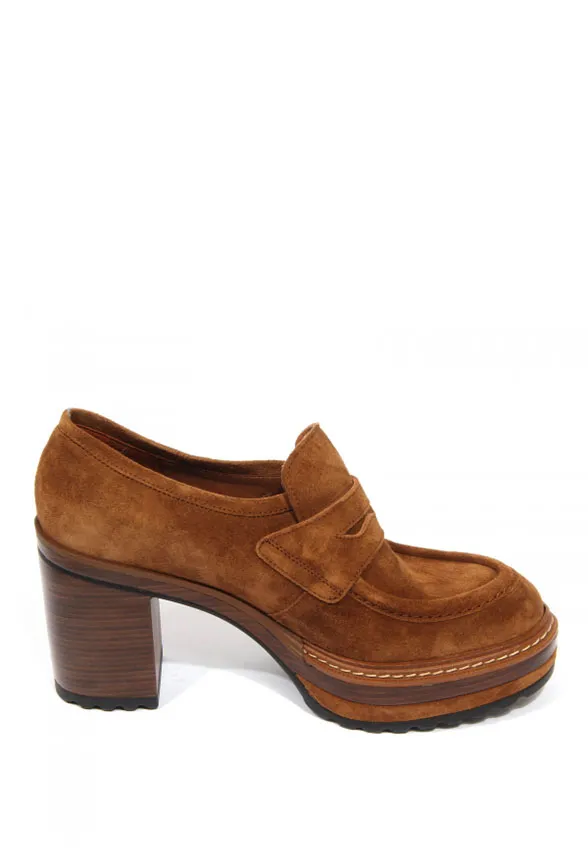 LOAFERSY NA OBCASIE OLIVIA KARMELOWY BRĄZ
