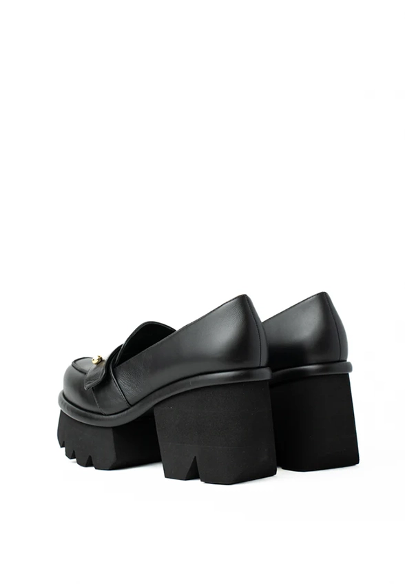 LOAFERSY GRETE SKÓRZANE CZARNE