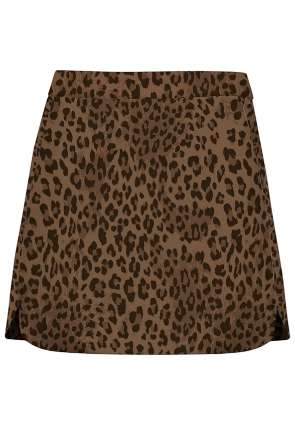SPÓDNICA EIRA DOUBLE DARK LEOPARD BRĄZOWA