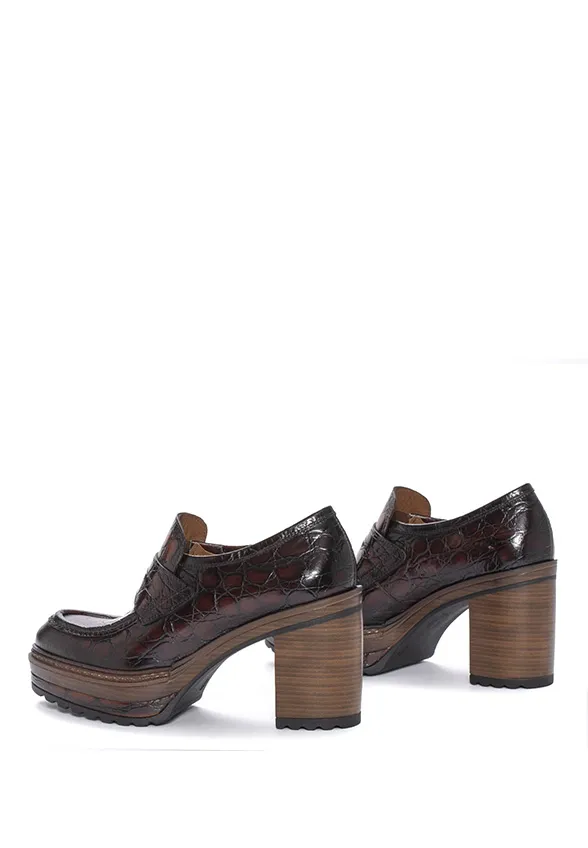 LOAFERSY NA OBCASIE OLIVIA GŁĘBOKI BRĄZ