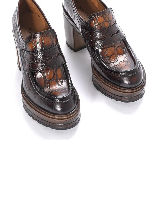 LOAFERSY NA OBCASIE OLIVIA GŁĘBOKI BRĄZ