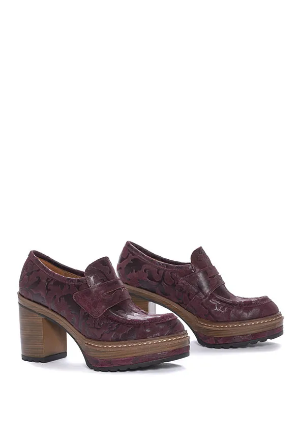 LOAFERSY NA OBCASIE OLIVIA BURGUNDOWE