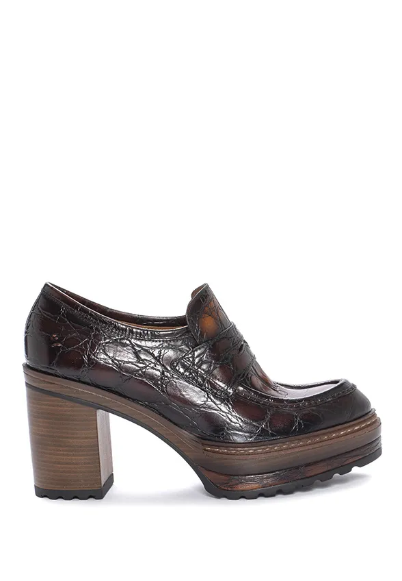 LOAFERSY NA OBCASIE OLIVIA GŁĘBOKI BRĄZ