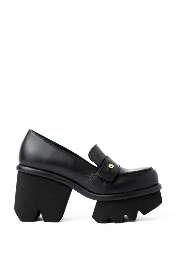 LOAFERSY GRETE SKÓRZANE CZARNE