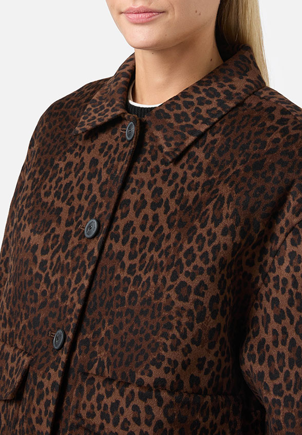 KURTKA BONNIBELL DOUBLE DARK LEOPARD BRĄZOWA