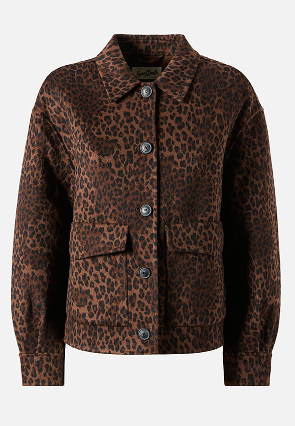 KURTKA BONNIBELL DOUBLE DARK LEOPARD BRĄZOWA