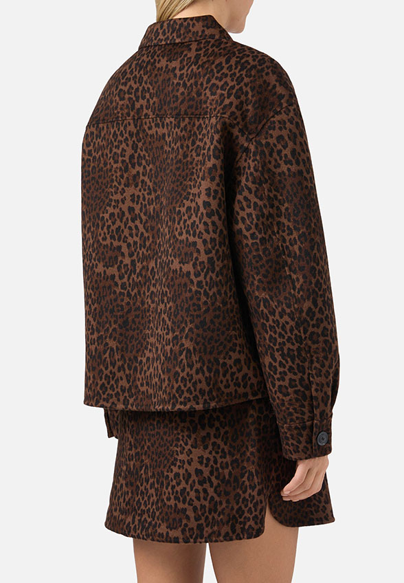 KURTKA BONNIBELL DOUBLE DARK LEOPARD BRĄZOWA