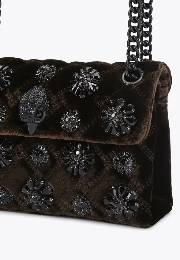 TOREBKA VELVET MINI KENSINGTON CIEMNY BRĄZ