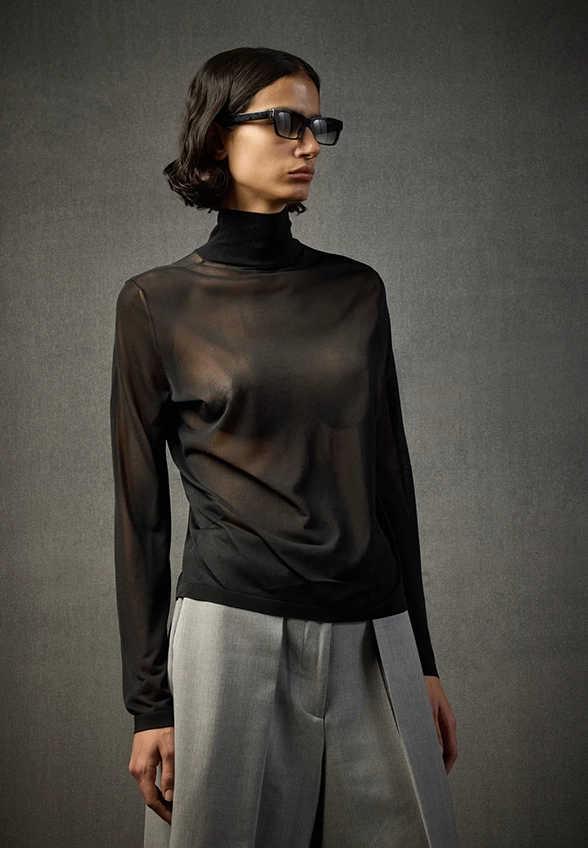 SWETER Z GOLFEM CZARNY