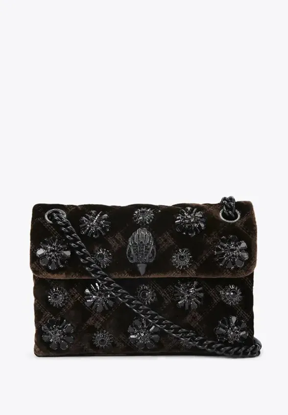 TOREBKA VELVET MINI KENSINGTON CIEMNY BRĄZ