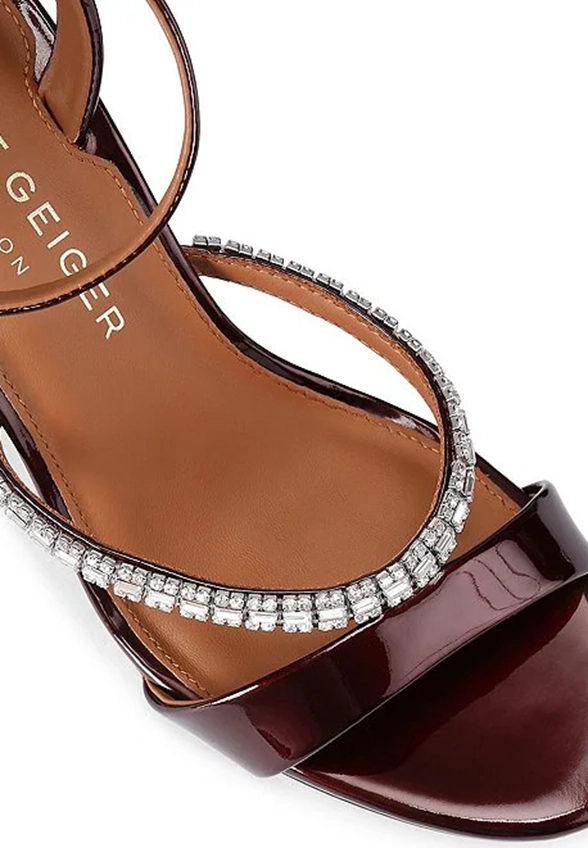 SANDAŁY CRYSTAL STRAP CIEMNE BORDO