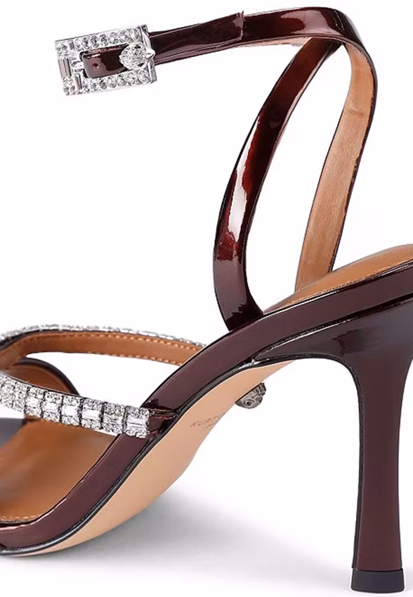 SANDAŁY CRYSTAL STRAP CIEMNE BORDO