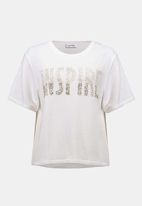T-SHIRT Z KRYSZTAŁKAMI BIAŁY