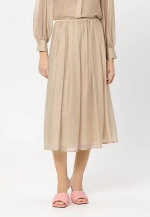 SPÓDNICA Z DŻETAMI PUDROWY BEŻ