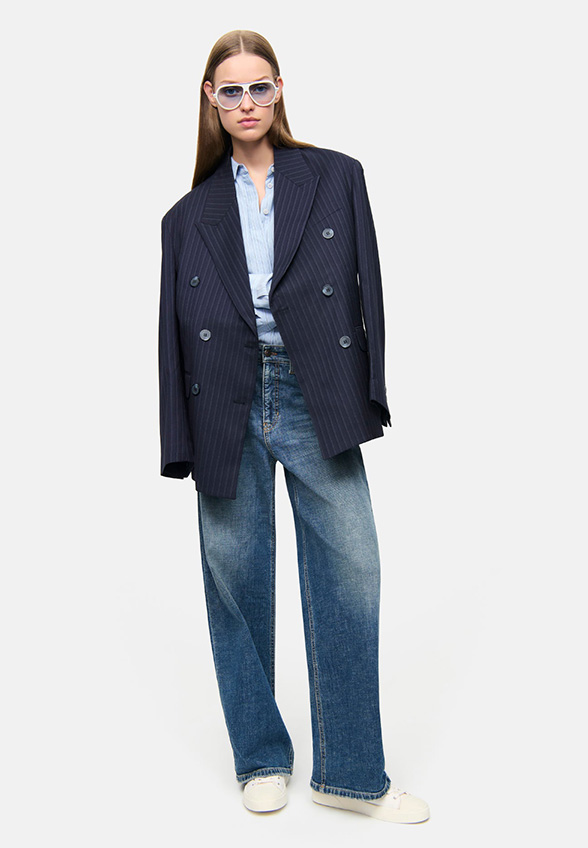 SPODNIE JEANSOWE BAGGY-FIT NIEBIESKIE